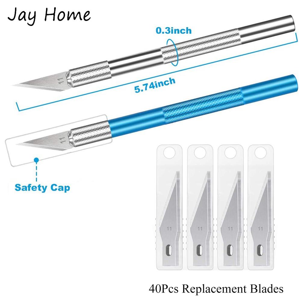 43Pcs Precision Carving Knife DIY Crafting Hobby Knife Set with Replacement Blades & Sewing Ruler for DIY Cutting Scrapbooking