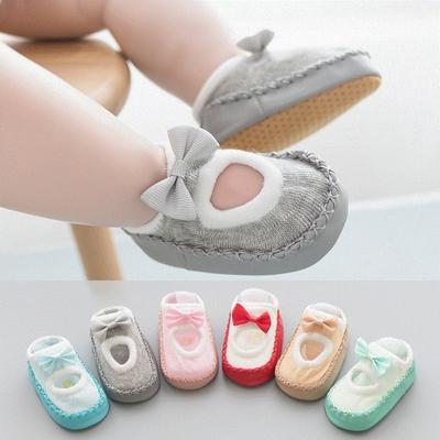 Baby Boys Girls Floor Shoes Infant Cotton Bowknot Warm Anti-slip Shoes