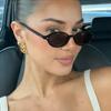 Retro Small Oval Sunglasses Women Men UV400 Rivets Shades Fashion Luxury Sun Glasses Female