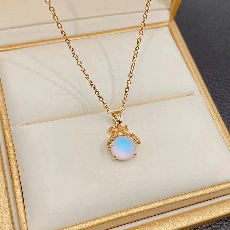 

1 Pcs Luxury Cool Wind Gold Plated Copper Pendant With Cat Eye Zircon Tie In With Titanium Steel Chain Accessories