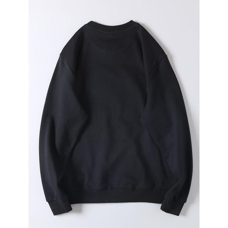 Foreign Trade Surplus Indian 3D Head Letter Print Pullover Sweatshirt Men's Long-Sleeve Casual Loose Crewneck Jacket