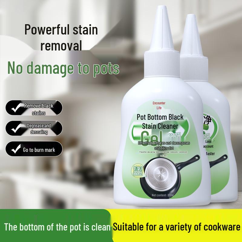 Black Stain Remover Gel for Pot Bottoms - Cleans Oil Stains & Burn Marks on Stainless Steel & Iron Pots