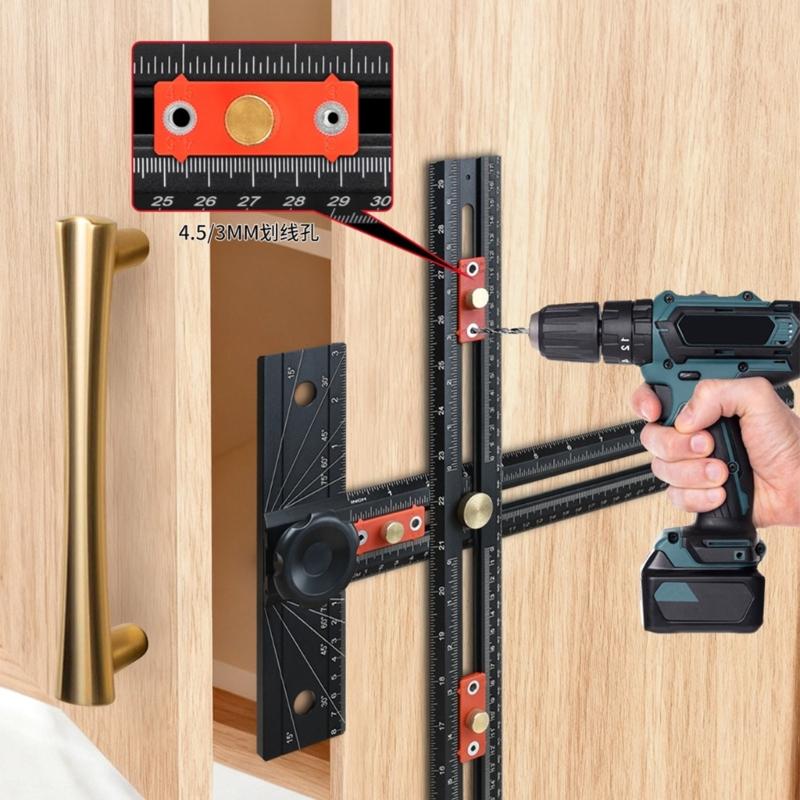 Aluminum T Square For Woodworking With Automatic Locking Feature And Multiple Angles Measurement Tool Precisions Ruler