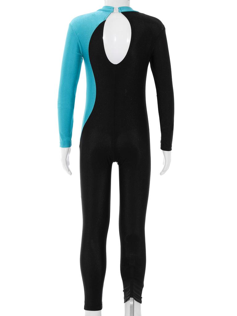 Dívčí gymnastický trikot třpytivý Celotělový dres Jednodílné sportovní body s kamínky Soutěžní taneční kostým