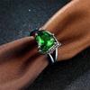 Fashion Couple Rings Romantic Women Heart Green Rhinestones Zircon Ring Men Stainless Steel Celtic Dragon Ring Wedding Jewelry