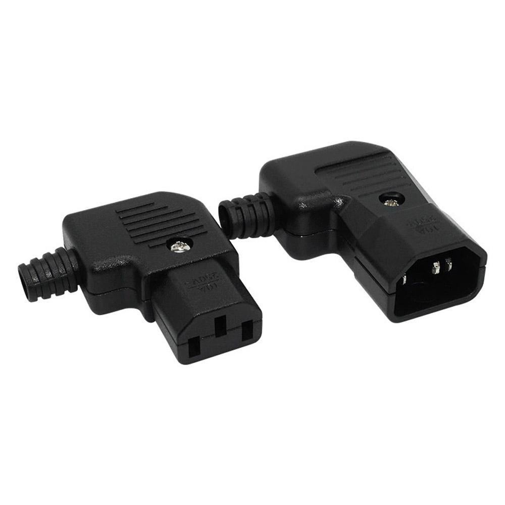 10A 250V Elbow IEC320 C13 C14 Power Plug Socket Cord Wiring Power Plug Assemble IEC Connector Outlet UPS Electrical Socket Plug