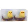Set of Decorative Figurines Yellow Chickens In Nests 2 Pieces, 5 Cm