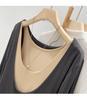 Women's Two-Tone Long-Sleeve Layered T-Shirt: 2026 Autumn/Winter Style, Versatile Inner or Outerwear