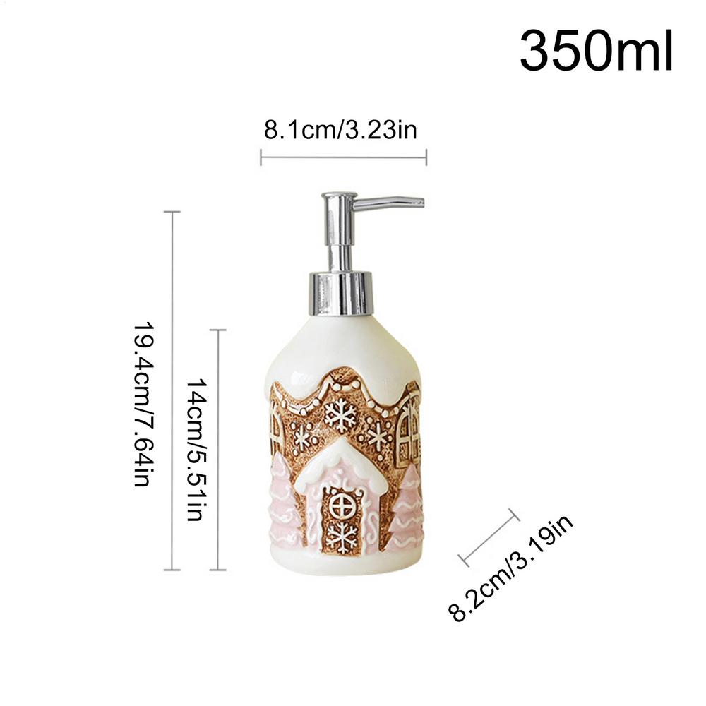 Christmas Soap Dispenser Christmas Kitchen Decor Gingerbread Man Soap Dispenser with Tray for Home Indoor Decorations