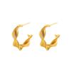 Luxurious Geometric C-Shaped Twisted Thread Earrings for Women