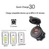 2 In 1 Panel QC 3.0 Dual USB LED Ports Car Charger with Touch Switch and Power Socket for Car Motorcycle Boat ATV