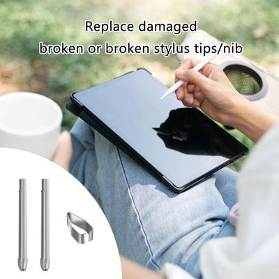 Durable Titanium Alloy Pen Tips for Surface Pro7 6 5 4 Laptop High Precision Stylus Nibs Replacement with Metal Clip