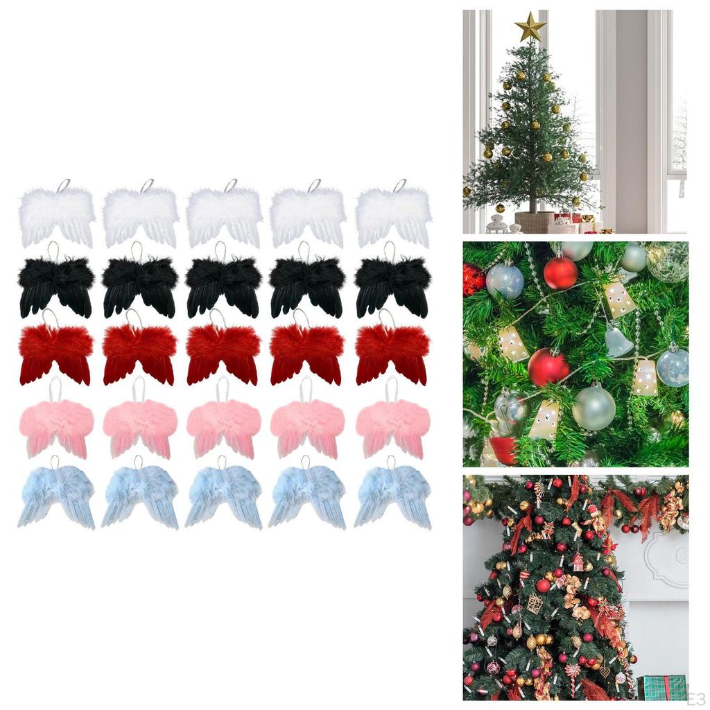 5 Pieces Angel Wing Feather Hanging Wing, Christmas Decorations for Holiday, Party