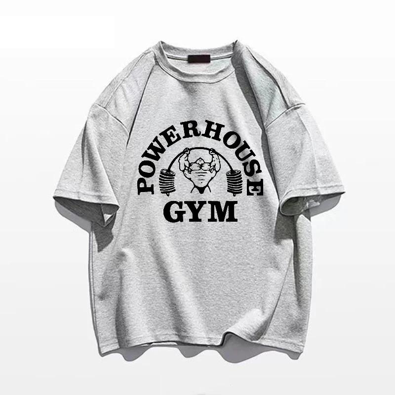 2025 New Summer Gym T-shirt 100 Cotton Oversized Women's T-shirt Graphic Sports Men's T-shirt High Quality Men's Clothing