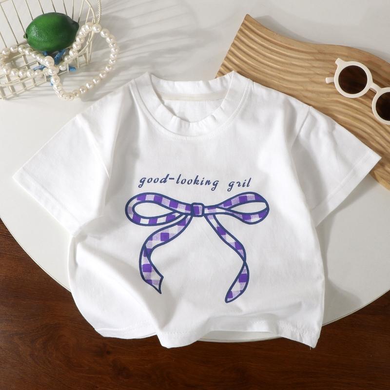Boys T-shirts Summer Tops for Kids Cartoon Short-sleeve Girls Tees Candy Color Children Shirts Cotton Teenager Clothes