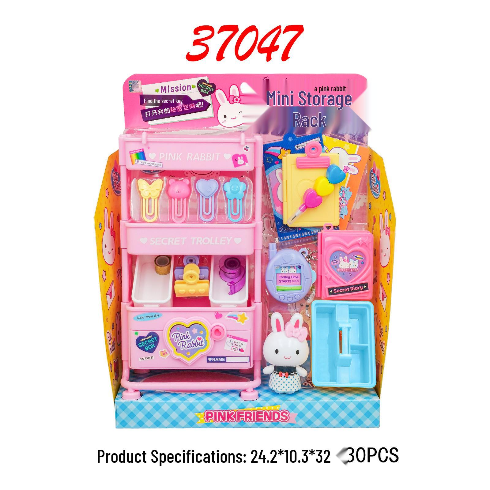 

Розовая Кролик Кухня Мини Стеллаж для Хранения Игрушек для Детского Игрового Домика, Модель YY-37047