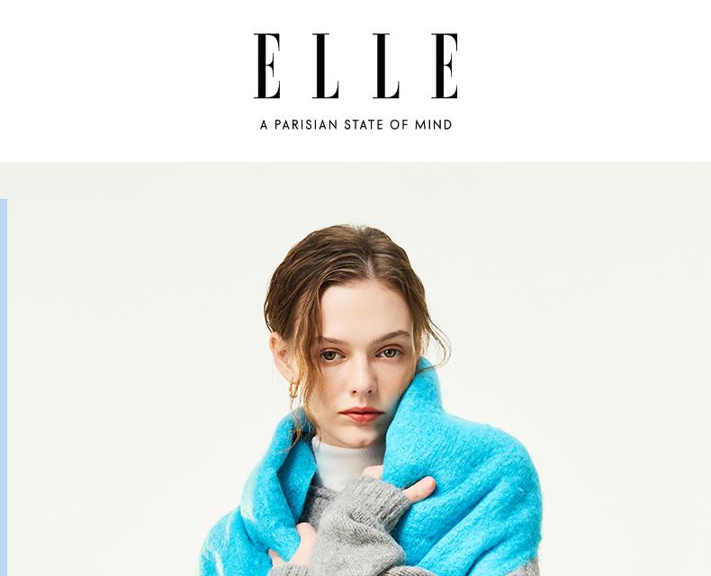 ELLE Women's New Autumn and Winter Premium Thickened and Velvet Large Size Shawl Warm Neck Scarf