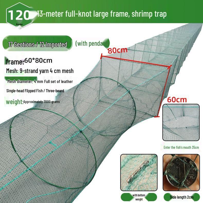 Large Fish and Shrimp Cage Net for Loach, Turtle, Crayfish, and More