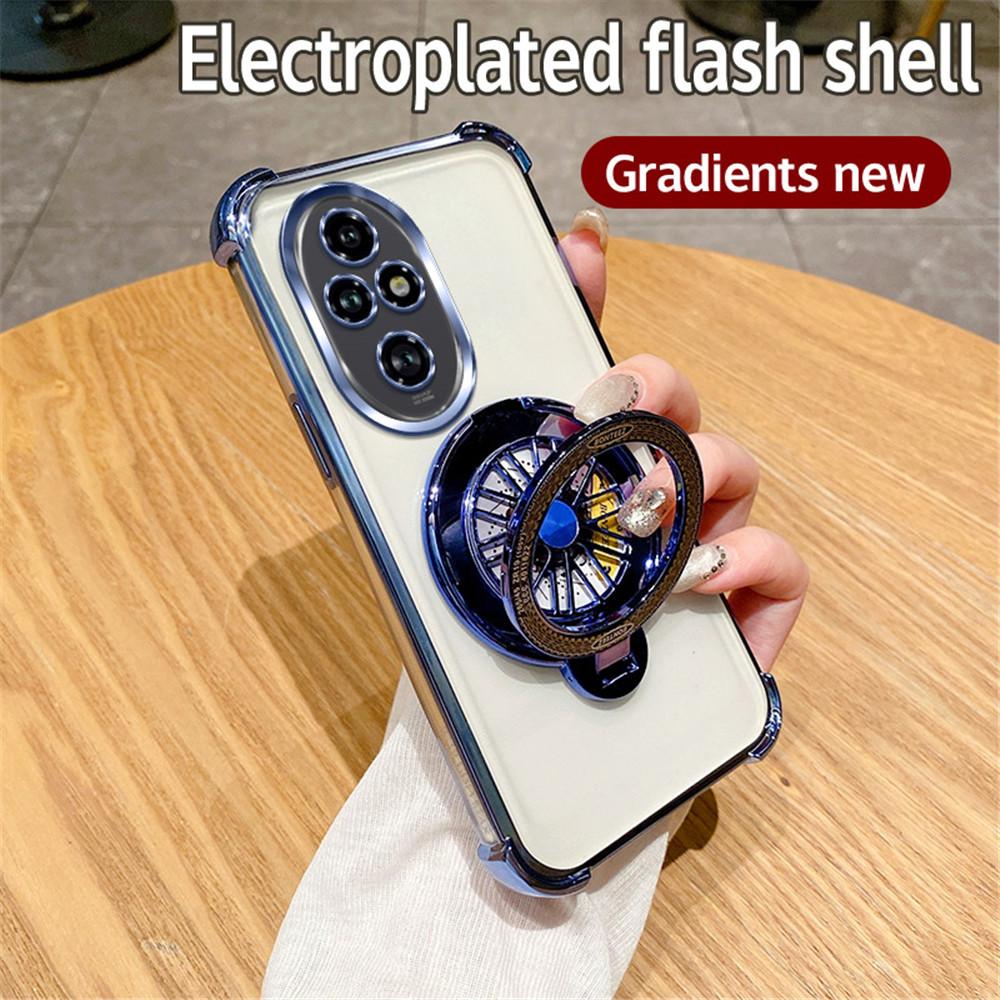 

Honor 200 Pro Luxury Spinner Stand Holder Phone Case For Honor 200 100 90 80 70 60 Pro Plating Glitter Shockproof Silicone Cover For Honor 50 SE