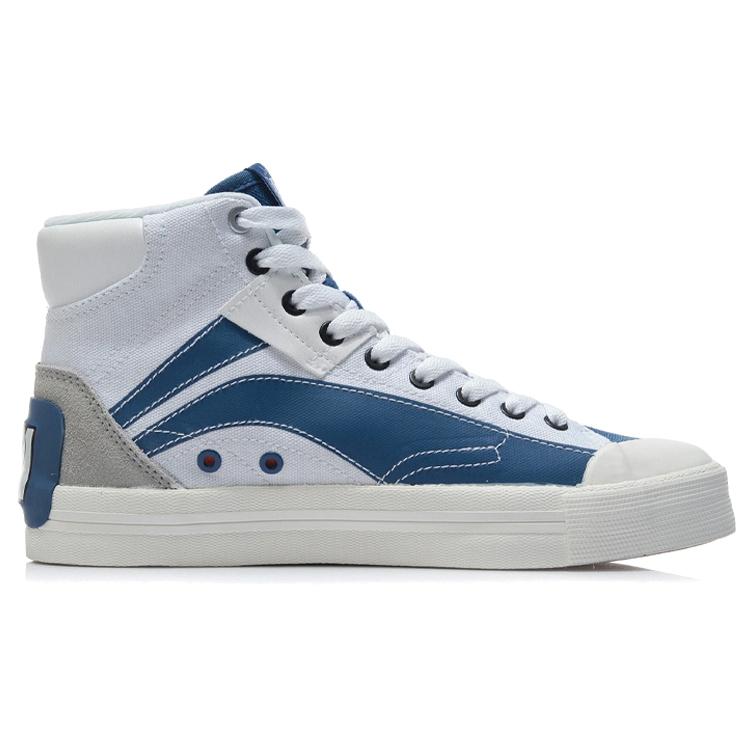 Keith Haring X Li Ning Disney Skateboard Shoes Women's High top Standard White/Paradise Blue AECR062-1
