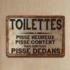 Vintage French Style Toilet Wood Sign Bathroom Decor Home Art Easy Hang