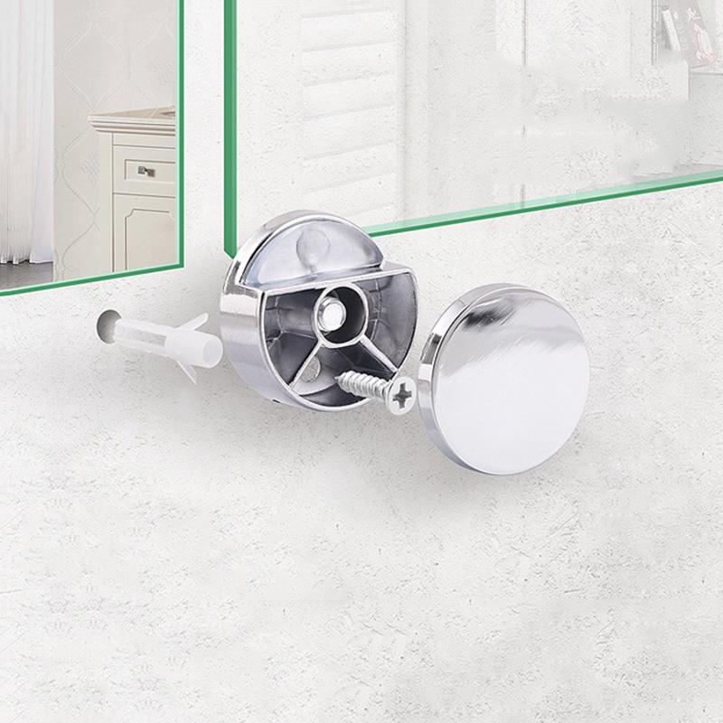 Kit di montaggio per specchio senza cornice, supporti per specchio in lega di zinco, staffe di montaggio per specchio, clip per vetro, morsetti per specchio da bagno.