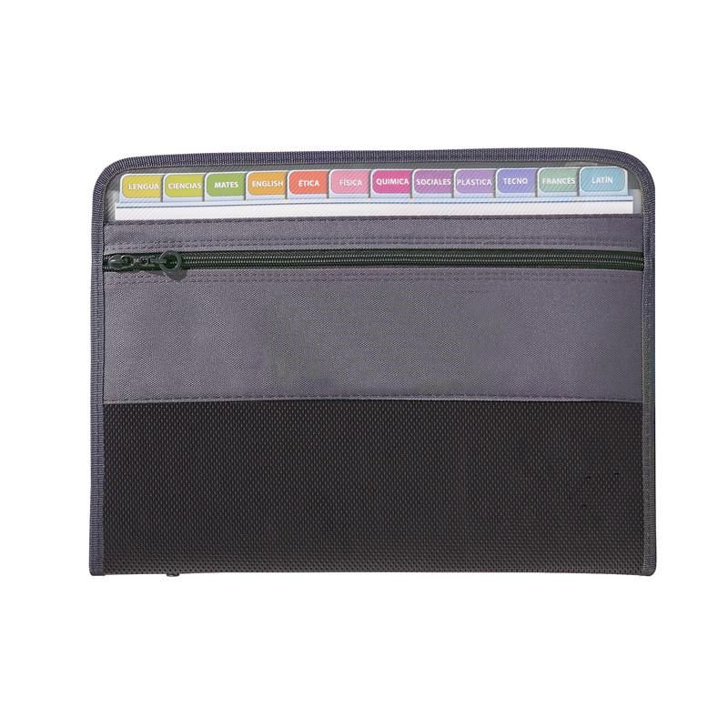 

New! Accordion File Organizer With Safe Zipper, 13 Pocket Expanding File Folder With Front Pencil Pouch, School Office Supplies чёрный