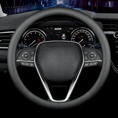 Latest Napa Genuine Leather Steering Wheel and Fits Universally Carodi's Cover, Stylish, Comfortable, Non-slip, Breathable, 15-inch (approximately