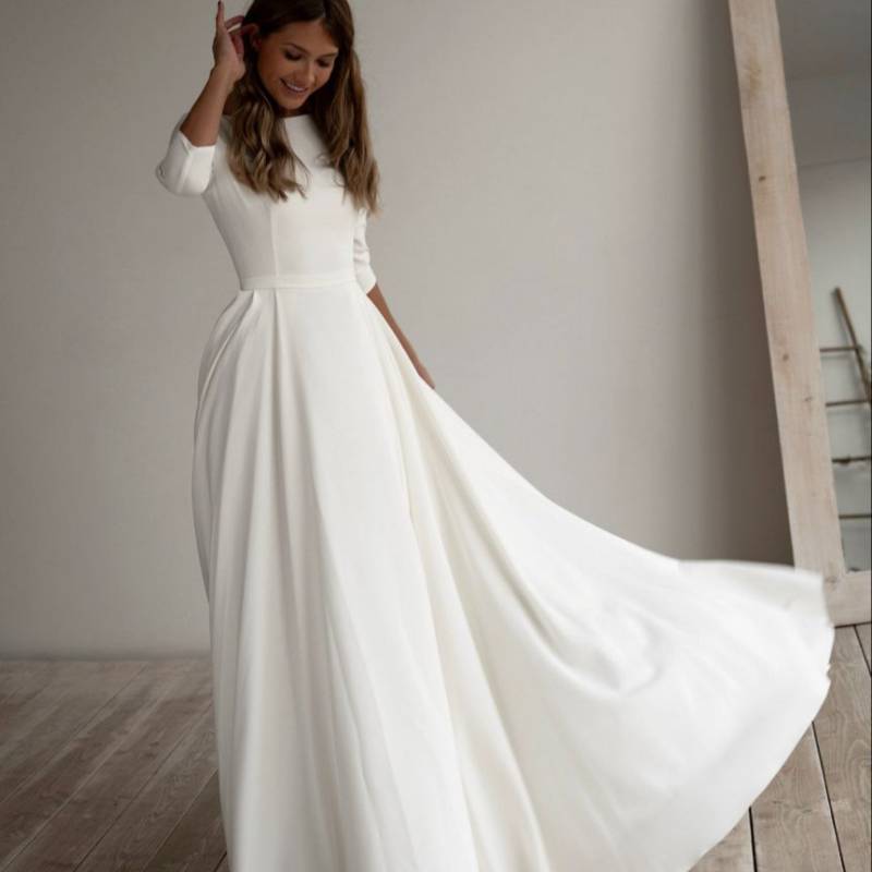 Elegante Vestito da Viaggio in Maglia a Manica Lunga con Zip per Uso Casual in Ufficio