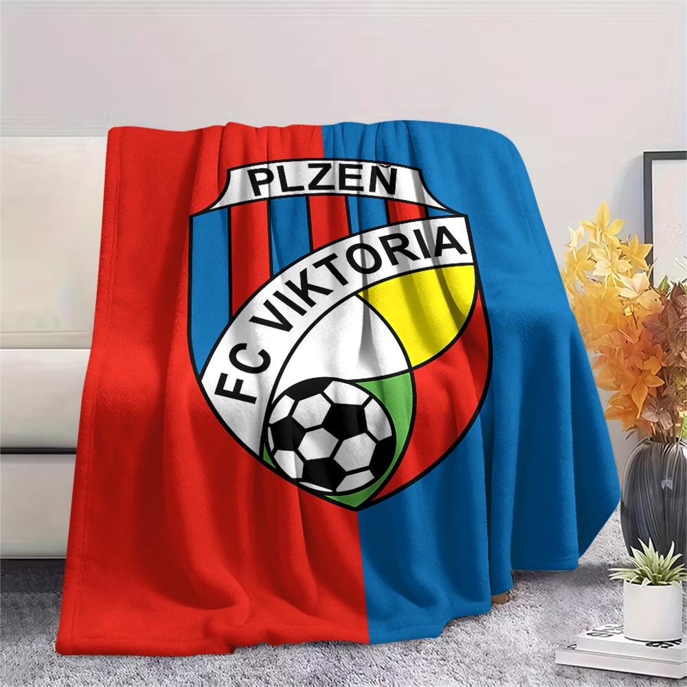 1pz Coperta in Flanella con Stampa FC Viktoria Plzen, Alta qualità per Tutte le Stagioni, Decorazione per la Casa, Calore e Comfort, Perfetta per Regali di Natale