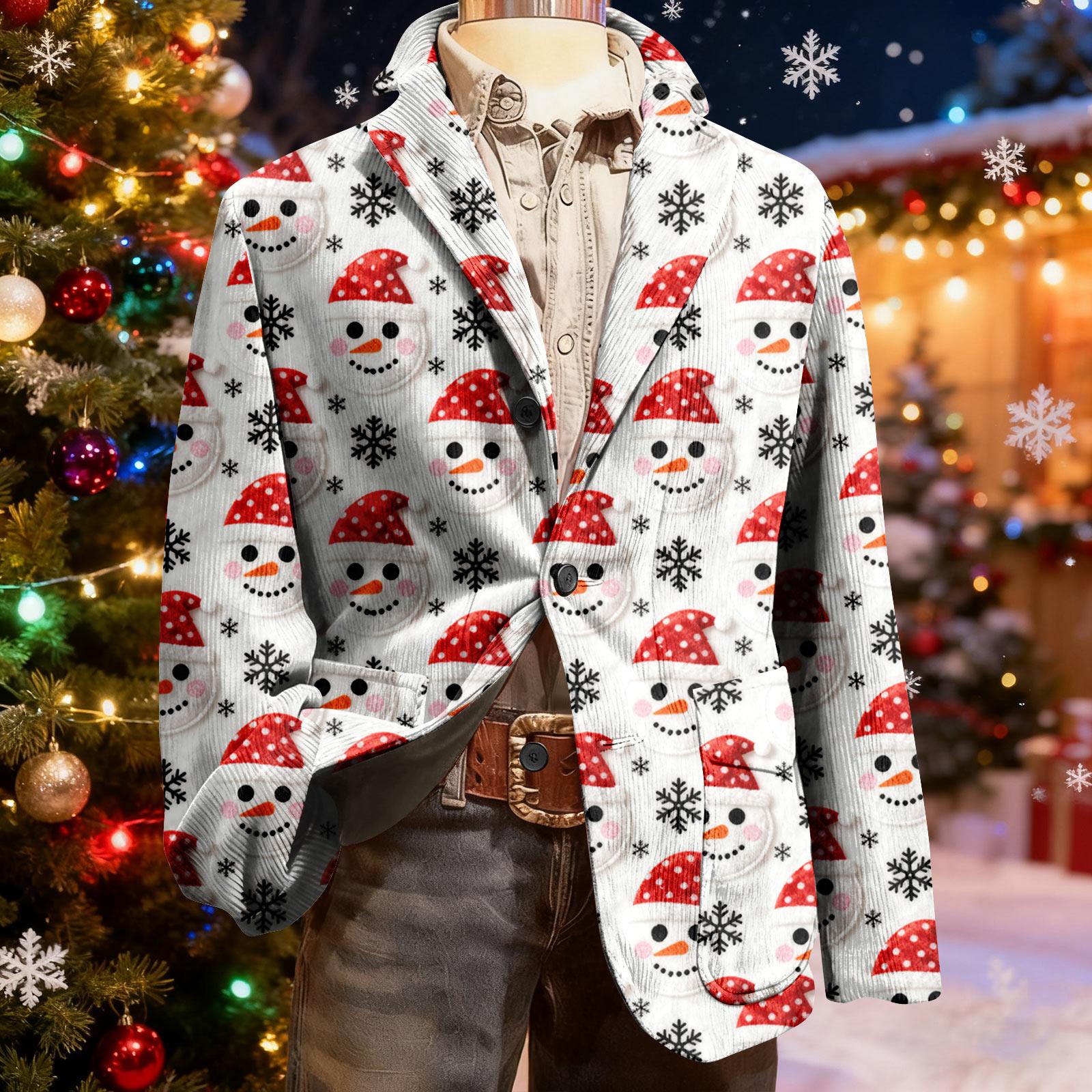 

Мужской уродливый рождественский вельветовый теплый карманный пиджак-кардиган, мужской повседневный костюм XL