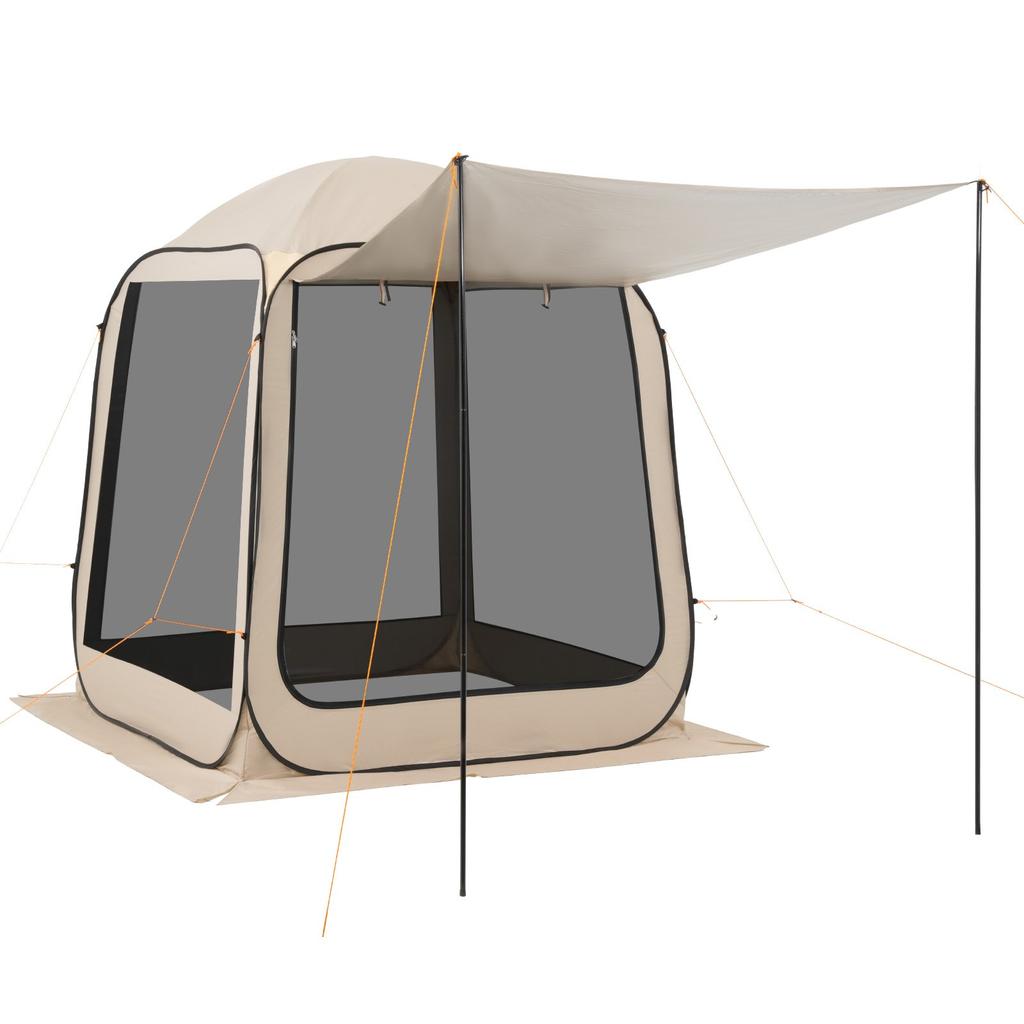 VEVOR Screen House Tent, 1825 x 1825 x 2200 mm, 4-6 Person Pop Up Screen Tent with Extended Awning, Portable Screened in Canopy with Carry Bag