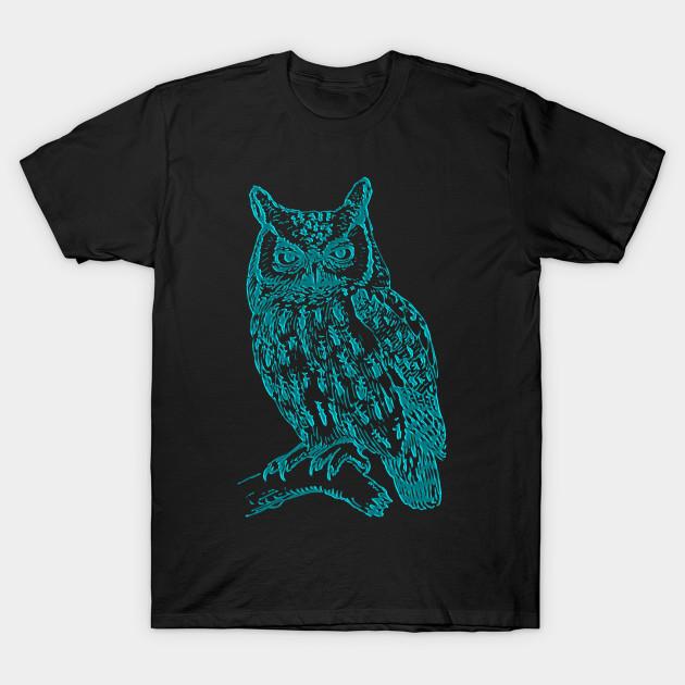 Unisex Fashion TShirt Blue Owl Print TShirt Plus Size S-5XL T-Shirt 100%Cotton Tops O Neck Short Sleeve Tees