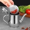 New Stainless Steel Oil Bottle Jar Dispenser Leak-Proof Seasoning Pot Residue Strainer Vinegar Sauce Container For Kitchen Home