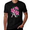 A Is For Azalea Flower Monogram Floating Tshirt Comfortable Daily Wear Tee