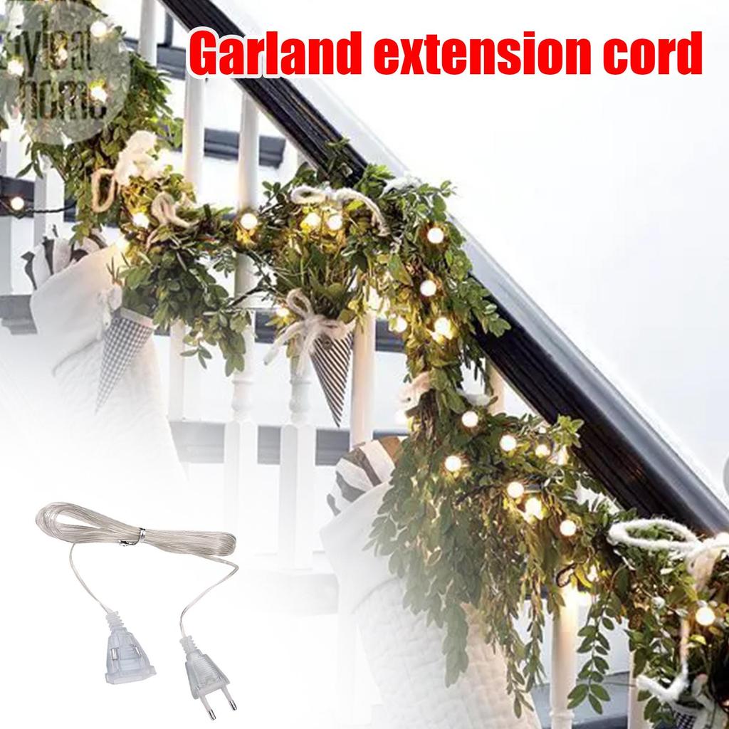 10 Ft Extension Cord For Christmas Lights Invisible 2 Prong Power Cable 220V Electric Cord Extender Light Fixtures Cords Wire