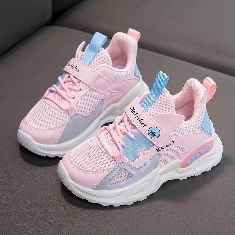 Girls' Spring Sports Shoes Mesh Running Shoes Soft Sole Girls Casual Shoes