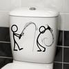 Lustige Toilettenaufkleber, schwarz-weiß, für Badezimmer, Sitz, Tank, Wand, wasserdichtes Vinyl