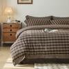 2026 Spring/Summer Men's Pure Cotton Striped 4-Piece Bedding Set: Washed Cotton Bed Sheet & Duvet Cover.
