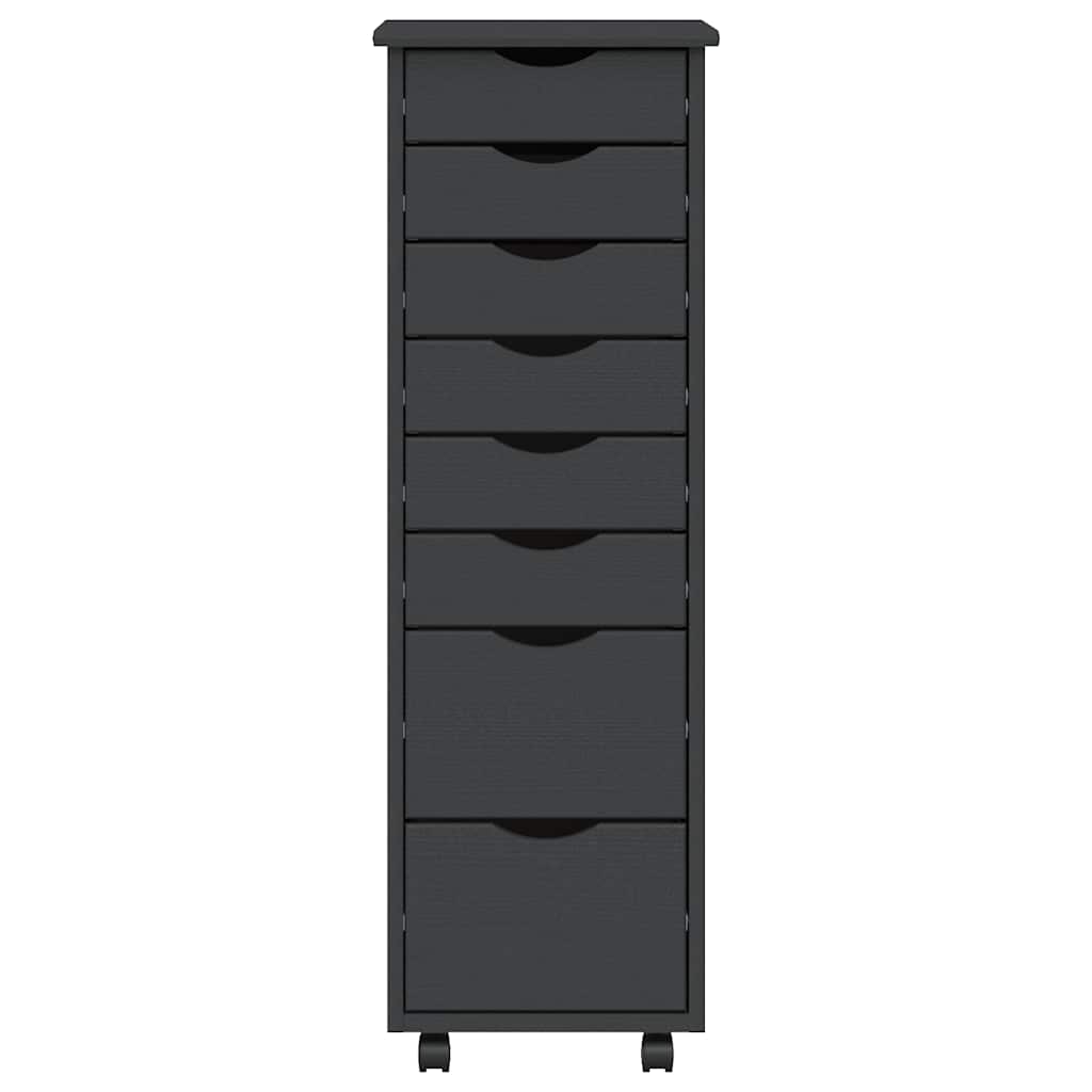 Mobile Drawer Cabinet MOSS Grey Solid Pine Wood