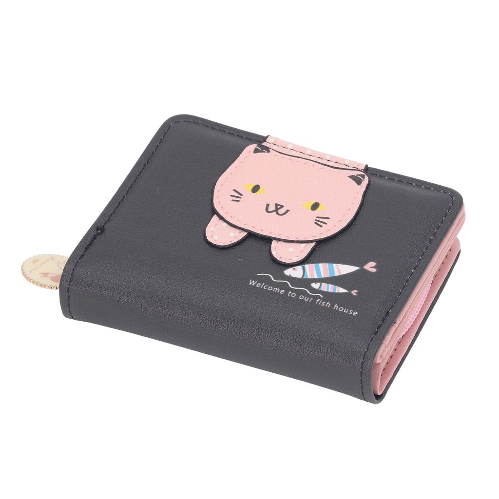 Female Korean Version Small PU Leather Coin Purse Student Cute Animal Change Bag Zipper Foldable