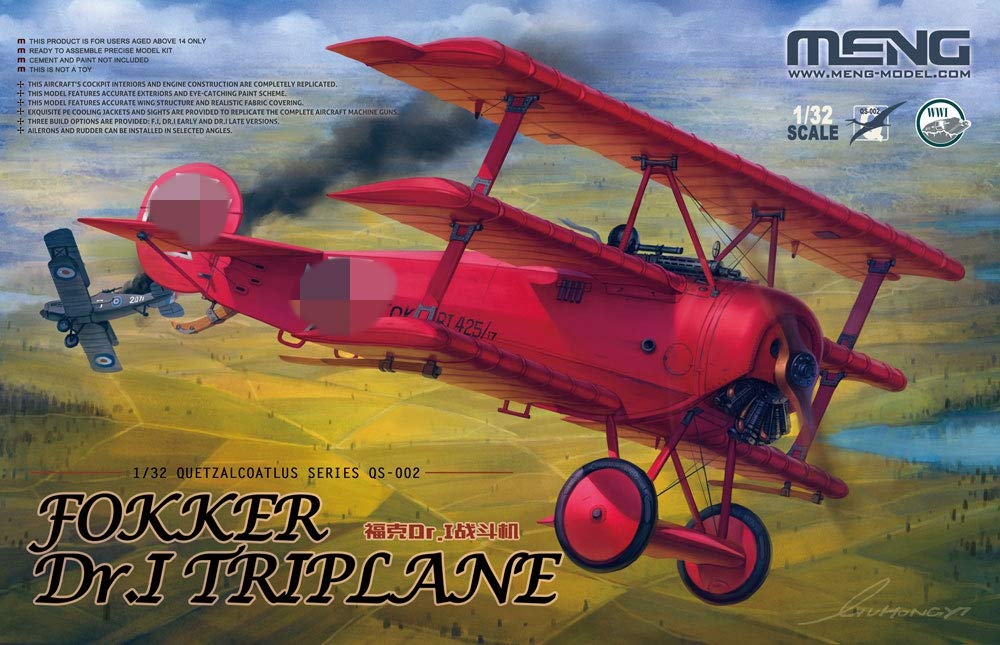

Fokker Fighter Red Baron resin MEN 1/32 Dr.I (with 1/10 bust) QS-002s