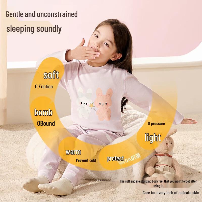 Children's Cotton Thermal Underwear Set - Cute Rabbit