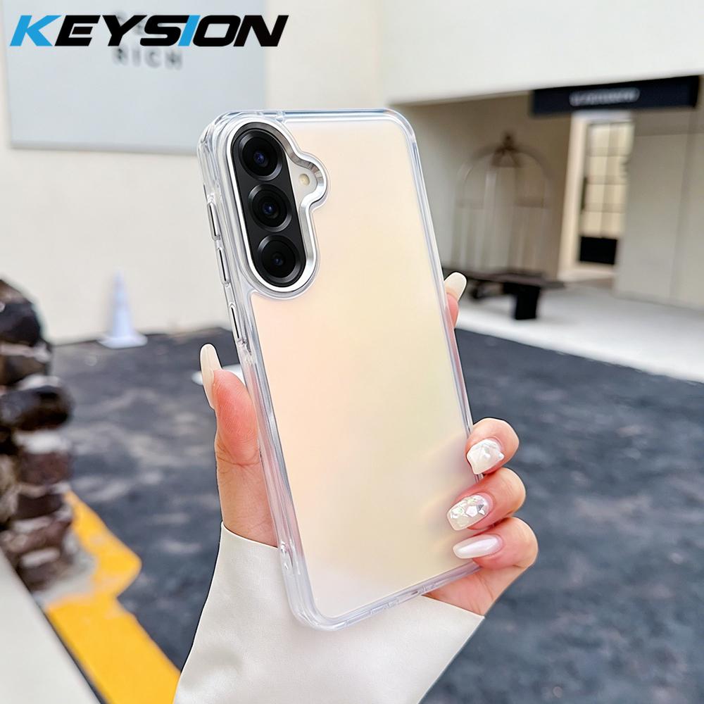KEYSION Laser Gradient Colorful Phone Case for Samsung A56 5G A36 A26 Soft TPU+PC Shockproof Back Cover for Galaxy A16 4G 5G