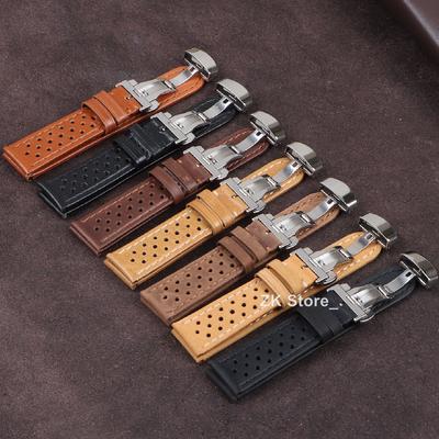 Rindsleder Uhrenarmband 18mm 20mm 22mm Armband für Tag Heuer Herren Uhrenarmband Universal Uhrenzubehör Armband Braun