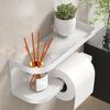 1pc Toilet Paper Holder, Plastic Storage Rack, Kitchen Towel Holder, Seasoning Bottle, Bathroom Wall Roll Paper