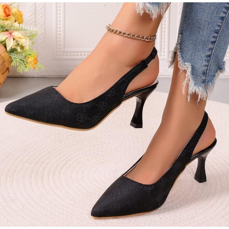 Buckle Strap Design High Heels Sandals for Women Flower Embroidery Stiletto Heel Party Shoes Woman Pointed Toe Pumps