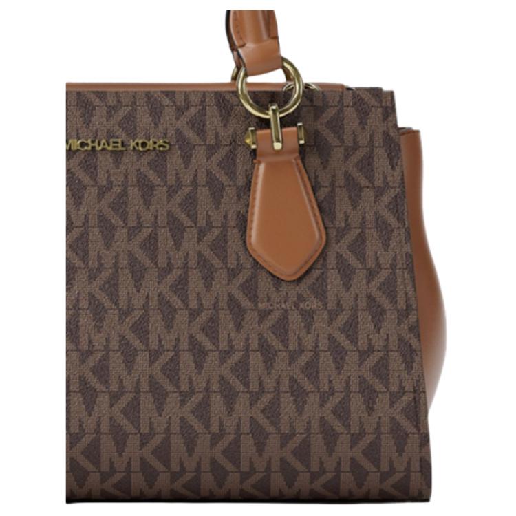 Michael Kors Marilyn Brand Print Canvas Tote Bag Small Women Tote Bags Brown 35F5G6AM1B-BROWN