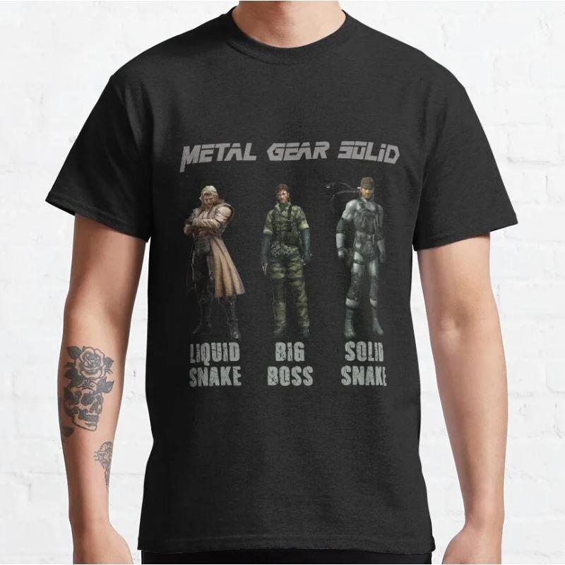 Cyborg Ninja Metal Gear Solid Gray Fox Vintage Videogame MGS Printed T Shirt for Men 100 Cotton Plus Size Mens Clothing