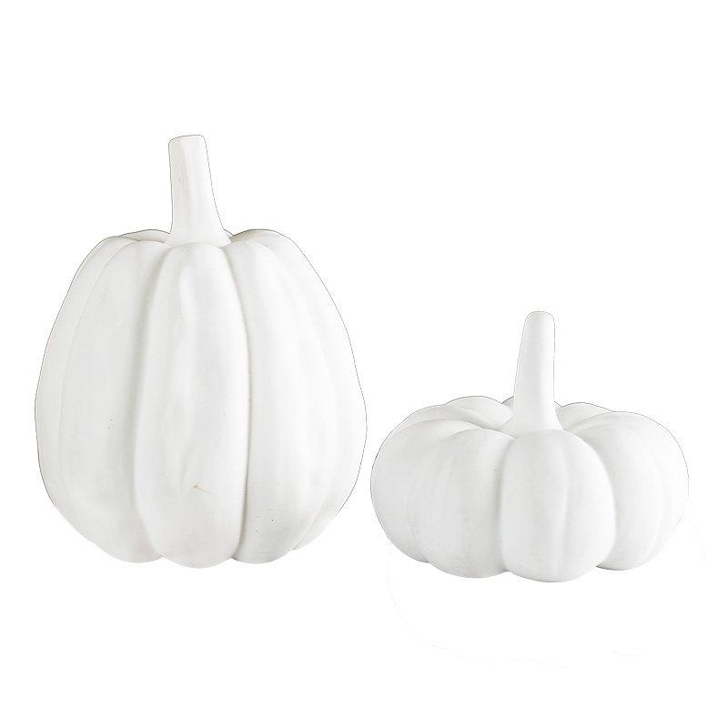 Pumpkin Ceramic Figurines Simulated Pumpkin Statue White Pumpkins Halloween Decorative Accessories Home Decoration Accessories